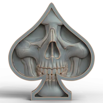 a 3d image of a skull playing card