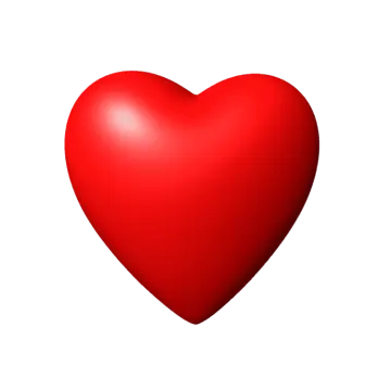 a red heart on a white background