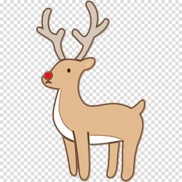 a cartoon deer with ants on its head, transparent background