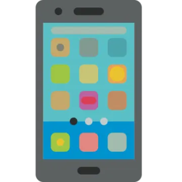 a smartphone with colorful squares on the screen