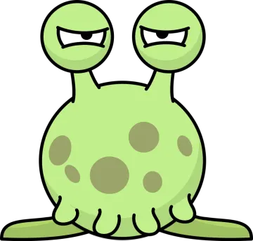 a cartoon green monster sitting on the ground