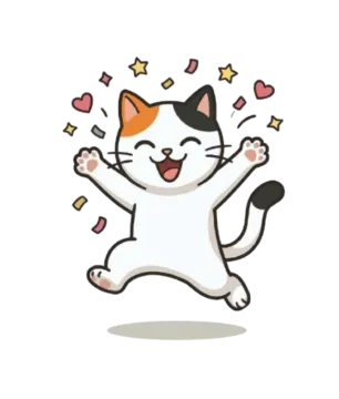 a cartoon cat is jumping in the air