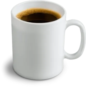 a cup of coffee on a white background