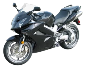 a black motorcycle is shown on a white background