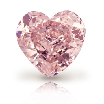 a heart shaped pink diamond