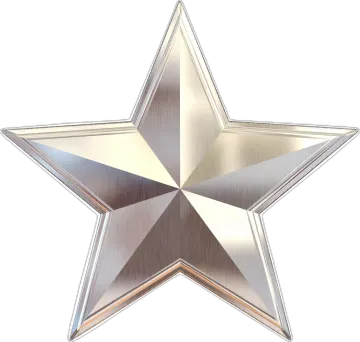 a silver star on a white background