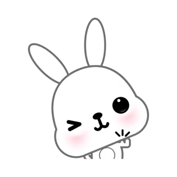a drawing of a rabbit with pink eyes