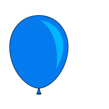 a blue balloon on a white background