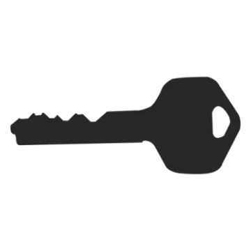 a black key on a white background