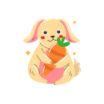 a dog with a carrot in its mouth
