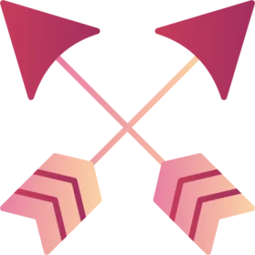 a pair of red and pink arrows