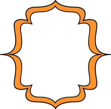 an orange and white frame on a white background