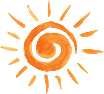 a watercolor drawing of the sun