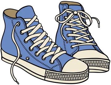 a pair of blue sneakers