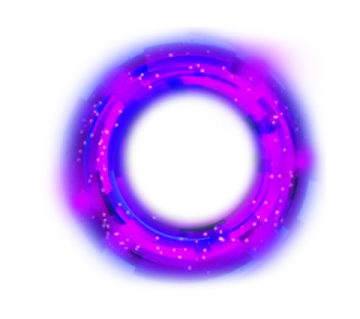 the letter o is made up of purple and blue lights