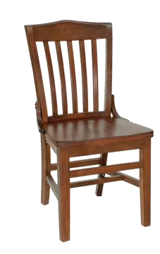 a wooden chair on a white background