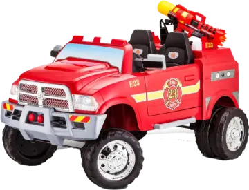 a red toy truck with a fire engine