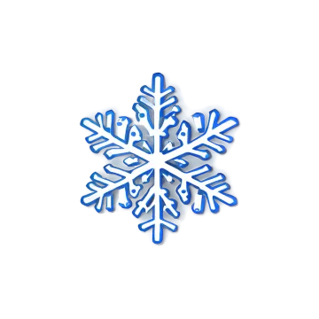 a blue snowflake on a white background