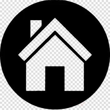 a black and white house icon on a transparent background