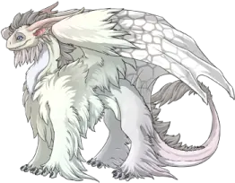 an image of a white and gray dragon