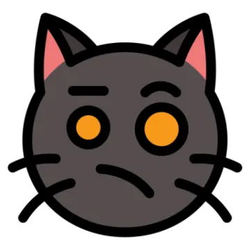 a black cat with orange eyes