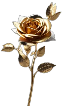 a gold rose on a white background