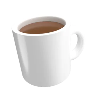 a cup of coffee on a white background