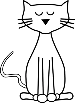 a black and white drawing of a cat