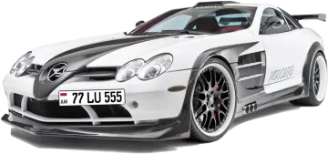 a white and black mercedes sports car