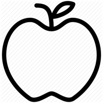 a black and white apple icon