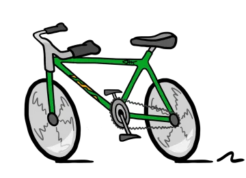 a green bicycle on a white background
