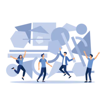 a group of people dancing together