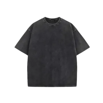 a black t - shirt with a round neck and short sleeves