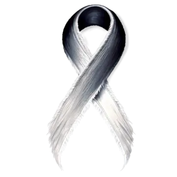 a black and white awareness ribbon on a white background