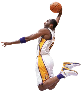 a basketball player jumping up in the air