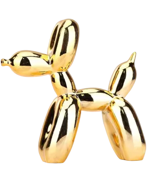 a gold balloon dog
