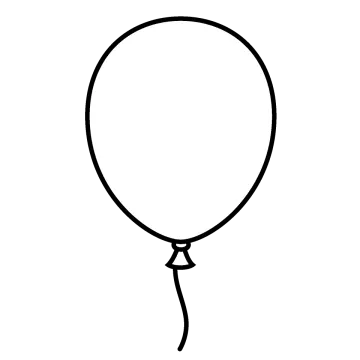 a black and white drawing of a balloon