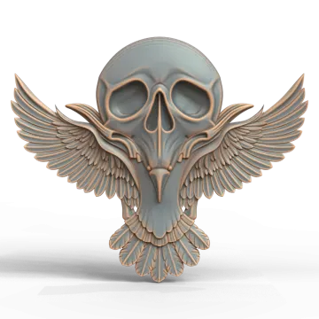 an image of a skull with wings