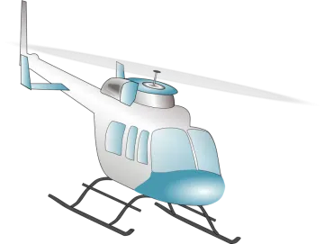 a helicopter is flying in the air