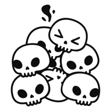 a bunch of skulls on a white background