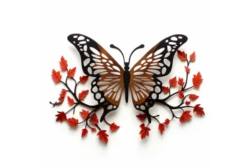 a clock with a butterfly on it's face