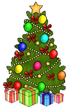 a christmas tree with presents on it