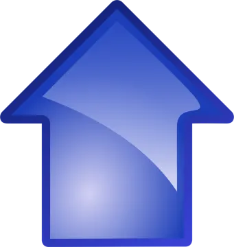 a blue house icon on a white background