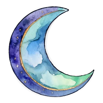 a watercolor painting of the moon