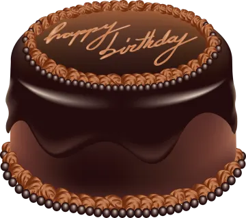 a chocolate cake with the word happy on it