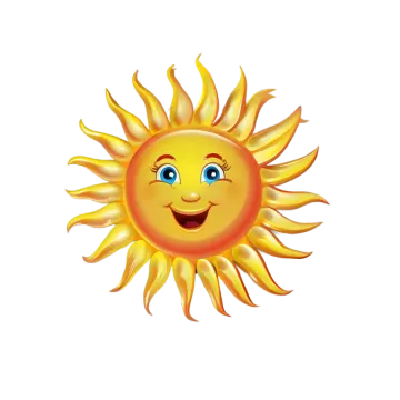 a cartoon sun with a smiling face