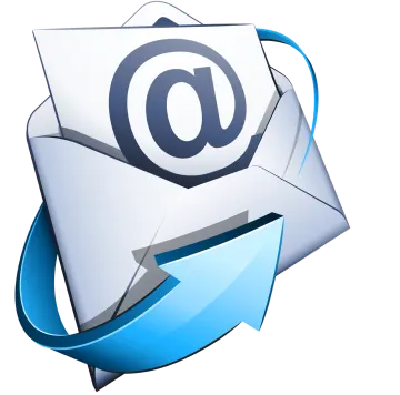 an email envelope with a blue ribbon