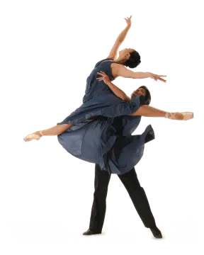 a man and a woman dancing together