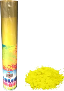 a tube filled with yellow paint next to the tube