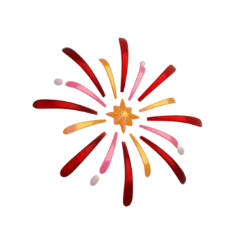 a red and yellow flower with white background